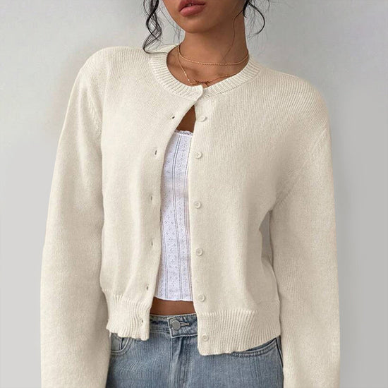 Light Ribbed Button-Up Cardigan CJ US