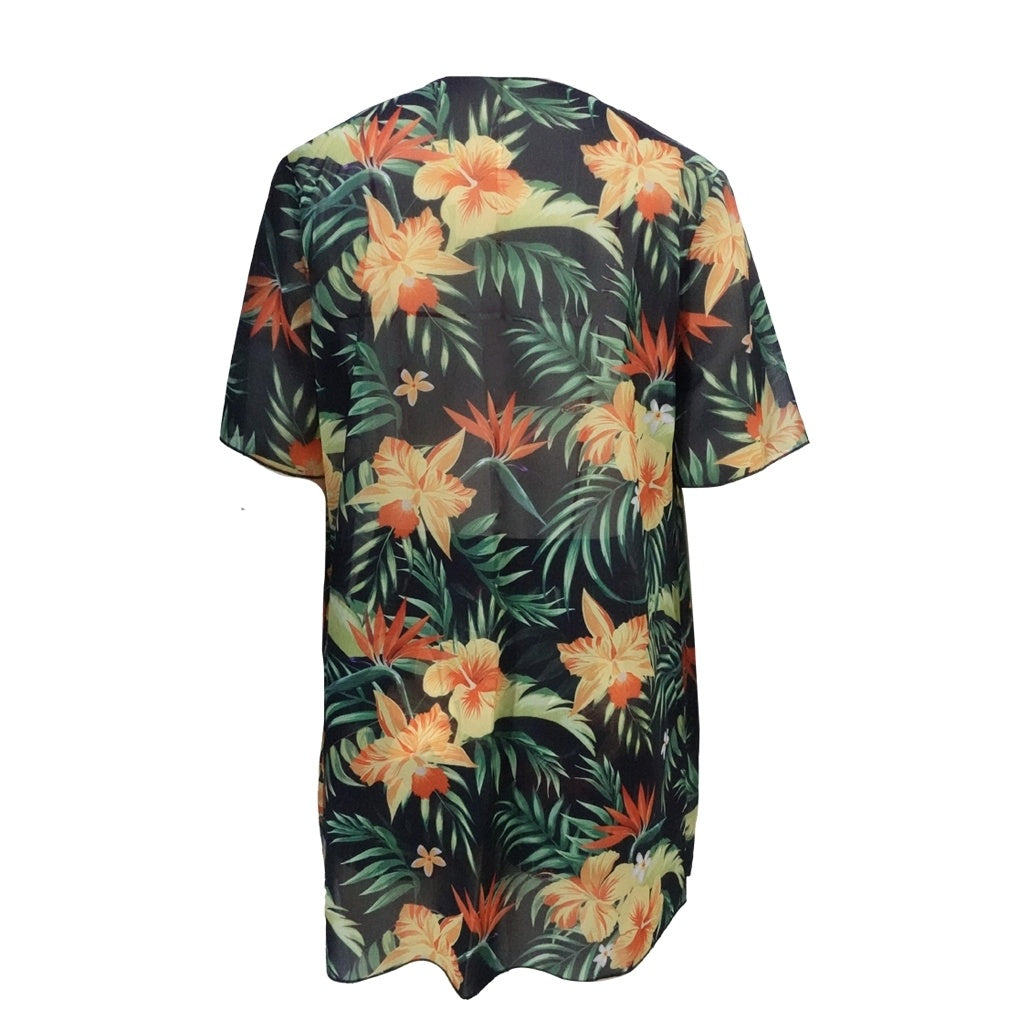 Women's Beach Pants Set With Floral Print Loose Shirt Top And Pants Two-piece Set CJ US