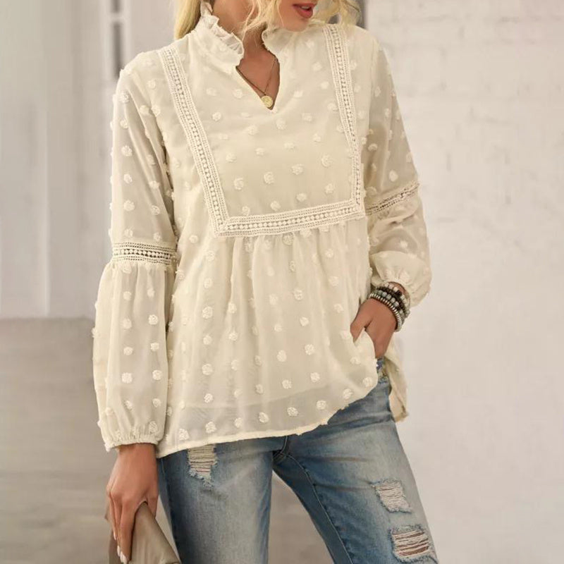 Womens Business Casual Tops Long Sleeve V Neck Dressy Office Work Fall Shirt Blouse CJ US