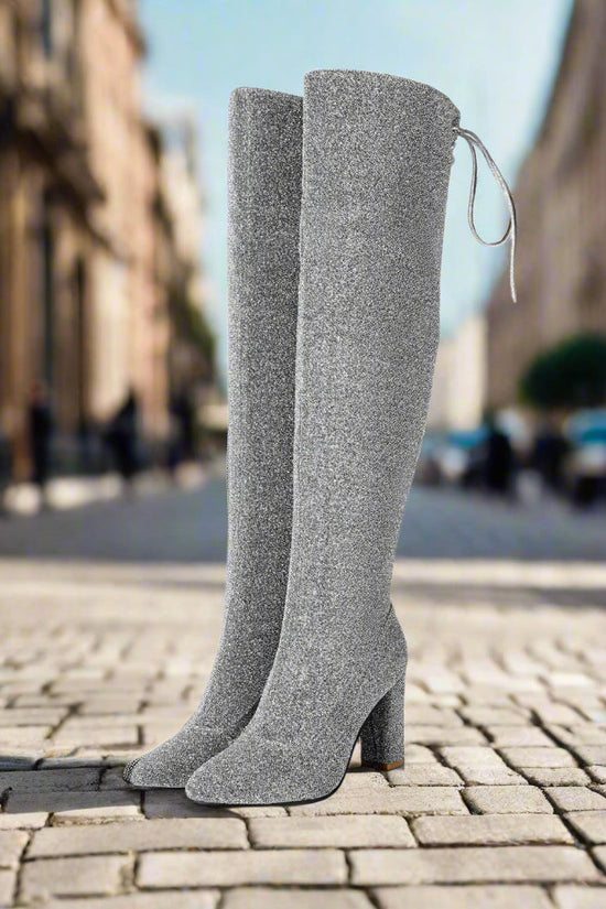 Plus-Size Over The Knee Long Boots for Women – Chunky Heel Nightclub Platform CJ