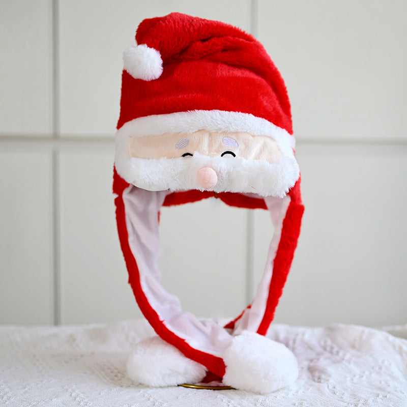 Novel Movable Christmas Hat Winter Cute Santa Claus Snowman Elk Hat CJ
