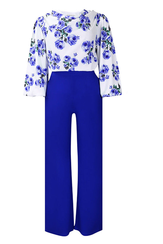 Women's Fashionable Printed Lace-Up Casual Set 