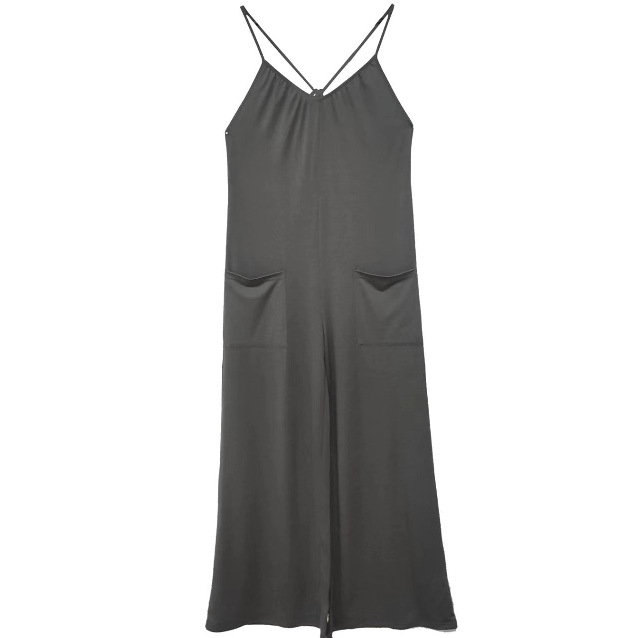 Ladies' Solid Color Chest Pleated Design Cross Suspender Sexy Jumpsuit CJ US