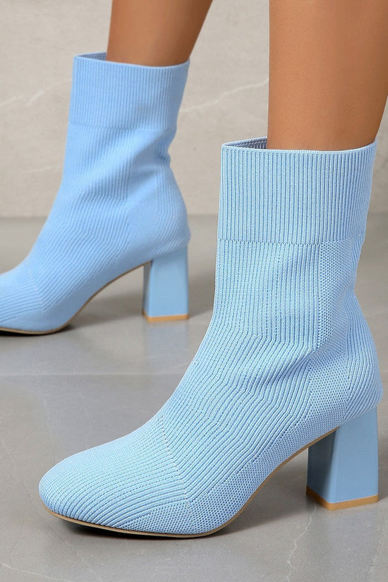 New Knitted Round Head Sleeve High Heel Socks Boots CJ