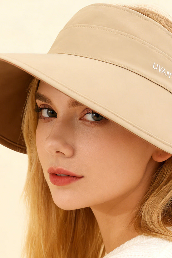 Solid-color Simple Double-sided Wide-brimmed Hat With Empty Crown, Light And Fresh Outdoor Wrap-around Style Large Brim, With Storage Function For Sun Protection. 