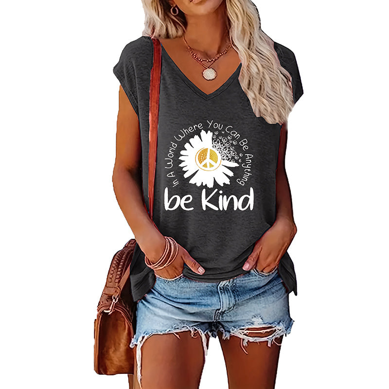 2-Pack Wildflowers Graphic Print V-Neck Tee Tops CJ