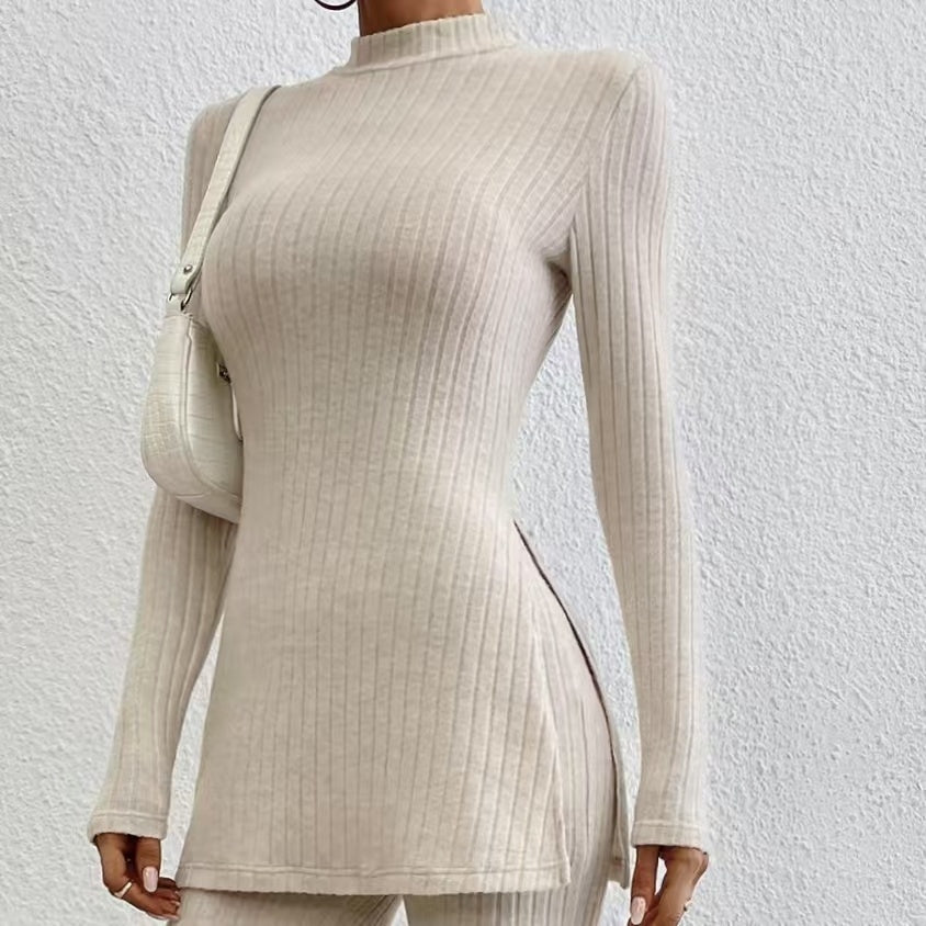 Women’s Ribbed V‑Neck Top & Pants Set CJ US