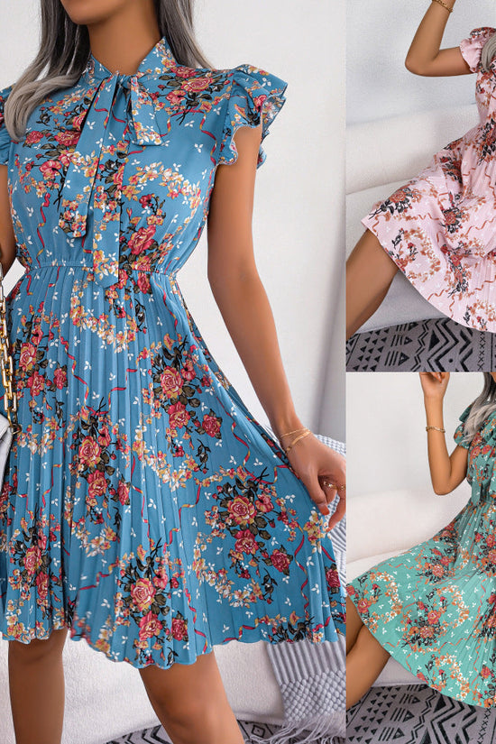 🌸 Dignified Flowers Lace-Up Waist Pleated Maxi Skirt FitiqueFit