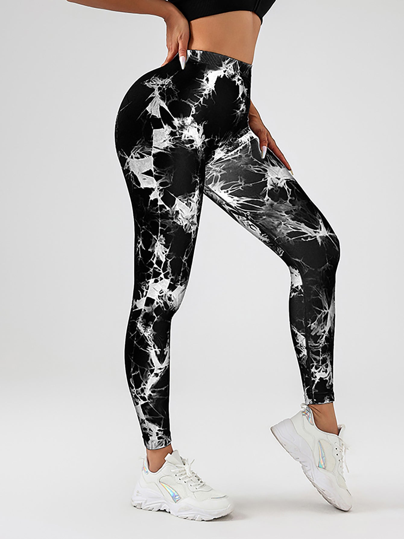 Tie Dye Slimming Yoga Leggings, Butt Lifting High Stretch Casual Fitness Yoga Pants, Women's Activewear FitiqueFit