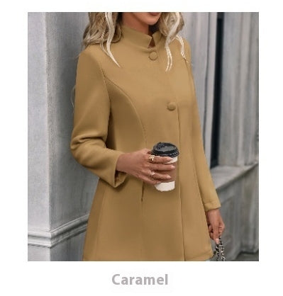 Women’s Elegant Single-Breasted Winter Overcoat - FitiqueFit