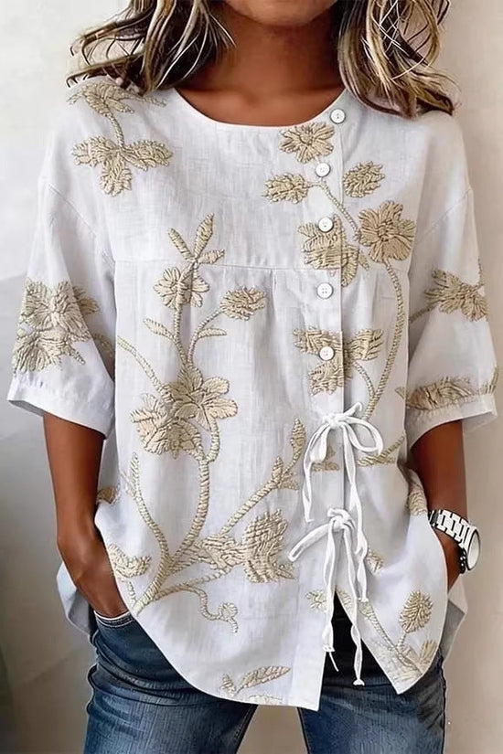 Women's Casual And Versatile Floral 3D Printed Top 