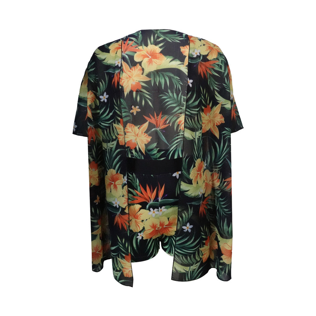 Women's Beach Pants Set With Floral Print Loose Shirt Top And Pants Two-piece Set CJ US