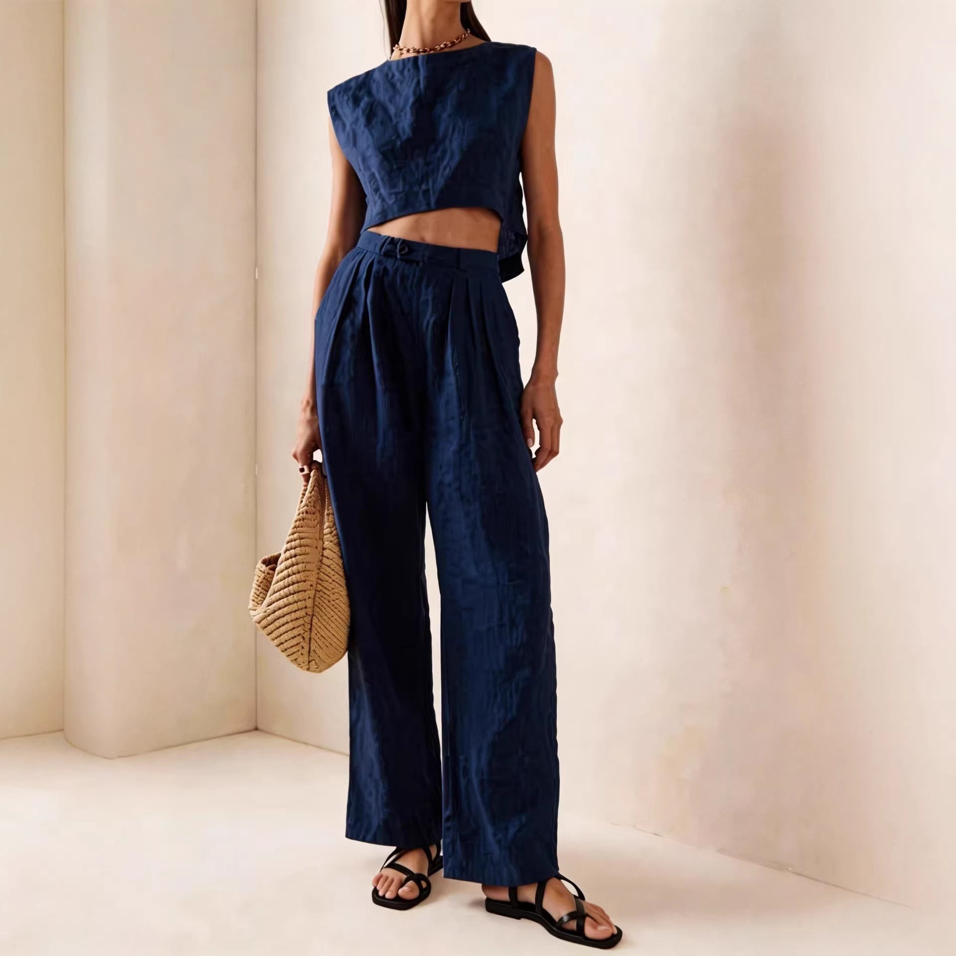 Breathable Comfortable Crew-neck Loose-fitting Casual Set 