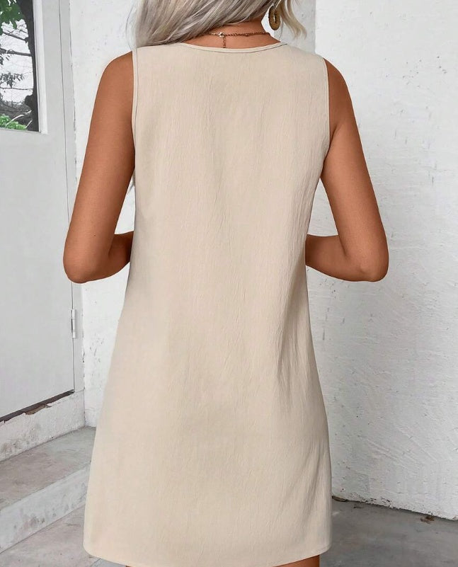 Women’s Solid‑Color Sleeveless A‑Line Dress CJ US