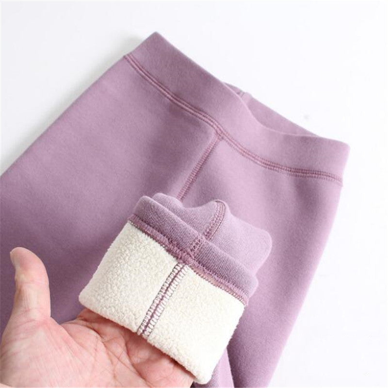 Girls' Wool Lined Thickened Leggings 