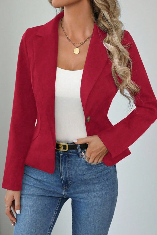 High-end Solid-color Womens Blazer 
