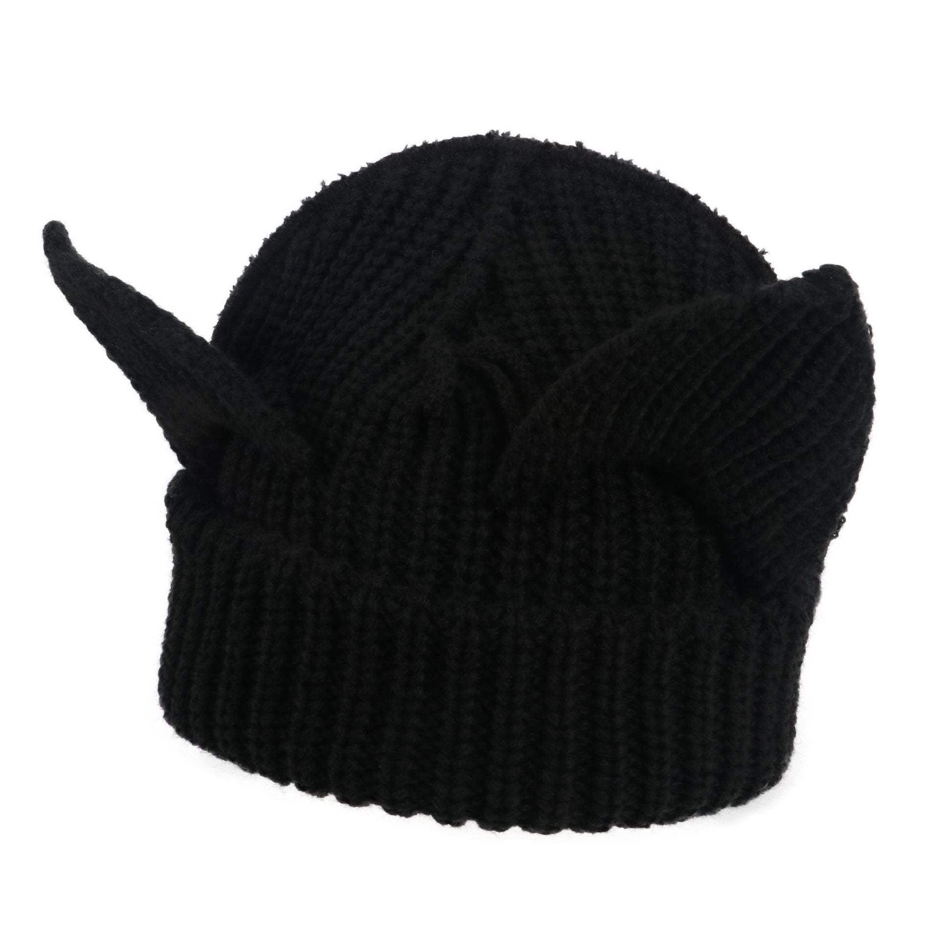 Women’s Thickened Acrylic Knitted Hat with Devil Ears | Cozy Beanie 