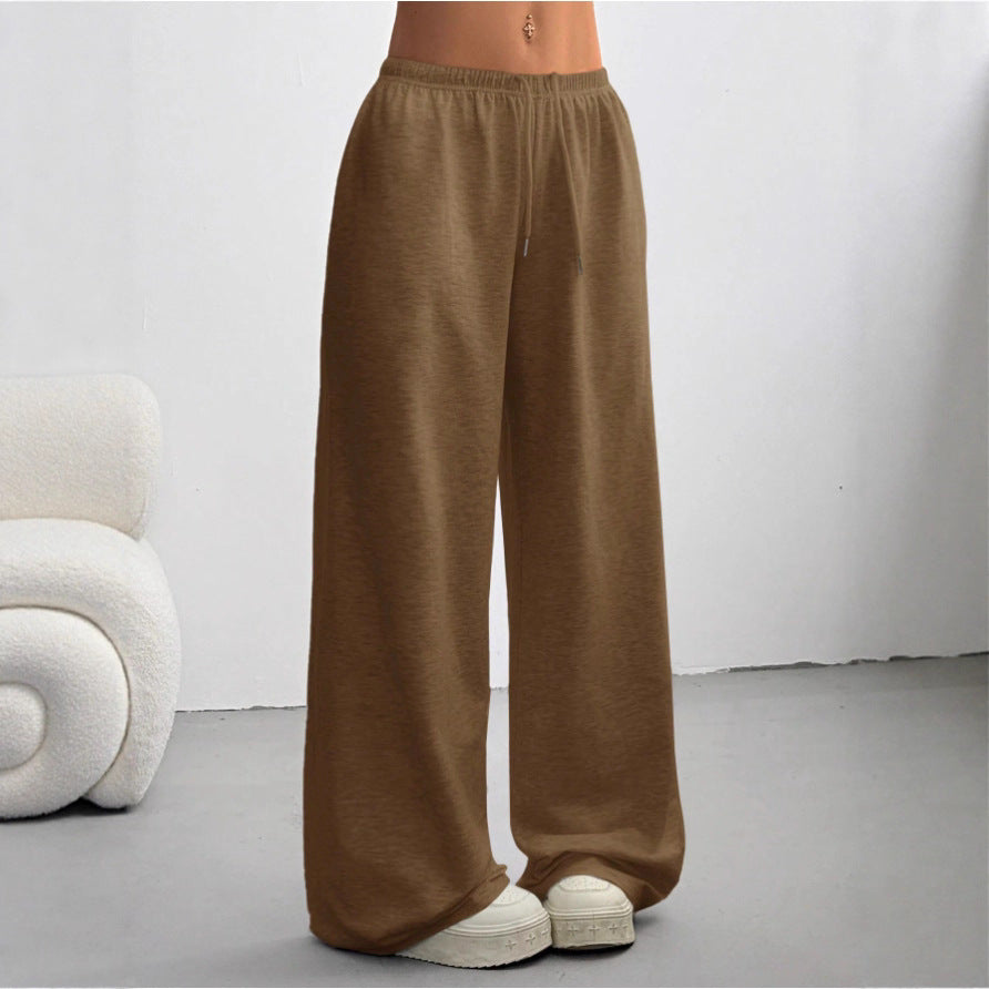 Straight-leg Minimalist Solid-color Womens Sweatpants 