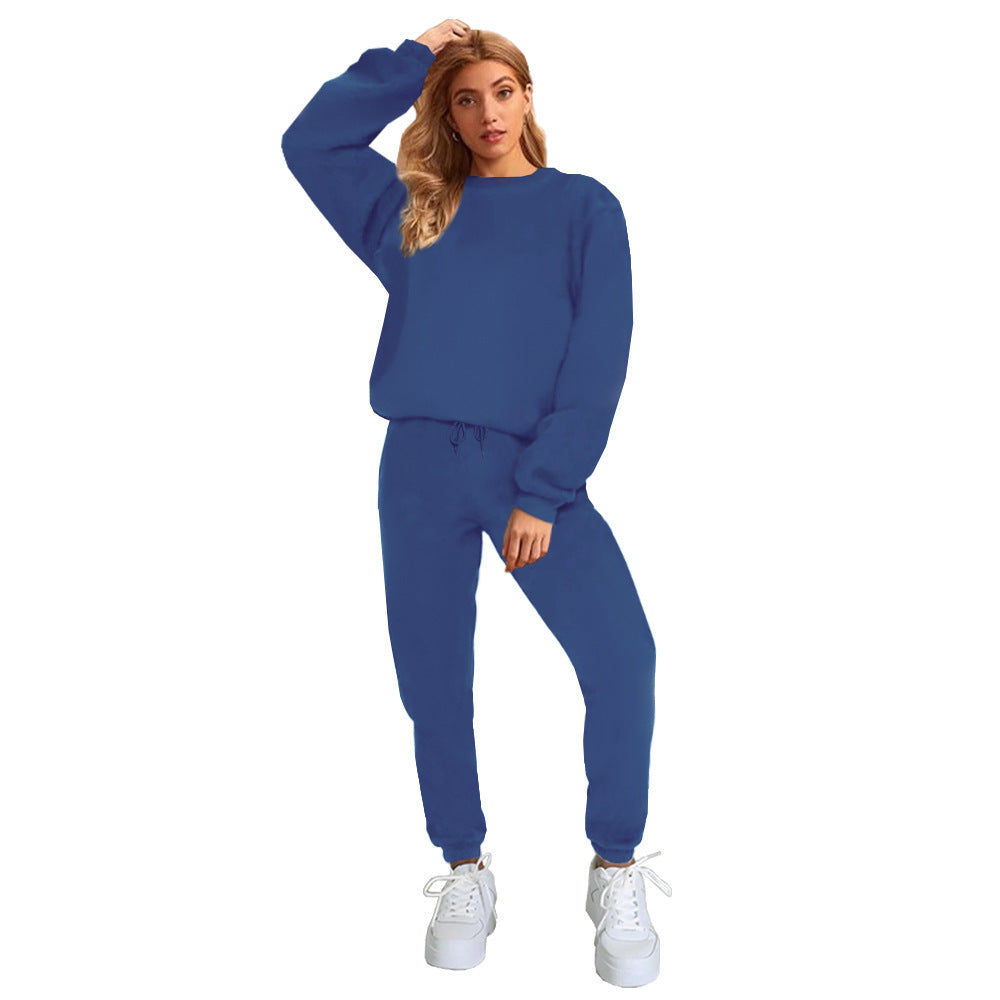Women's Solid Color Round Neck Pullover Sweatshirt Pants Diversi Fashion™