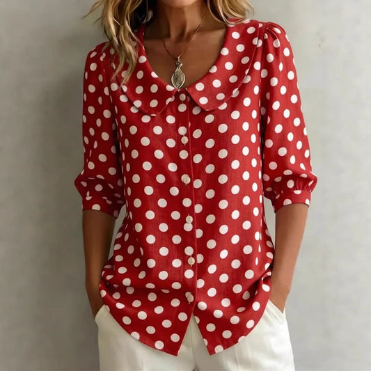 Retro Polka Dot Pattern Womens Shirt 