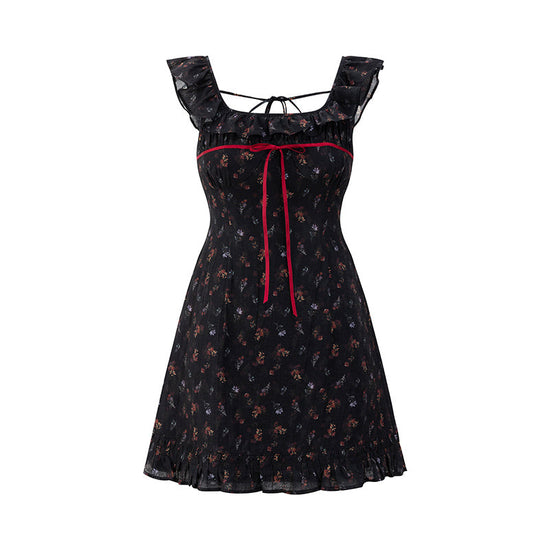 Women’s Sleeveless Floral Suspender Skirt CJ