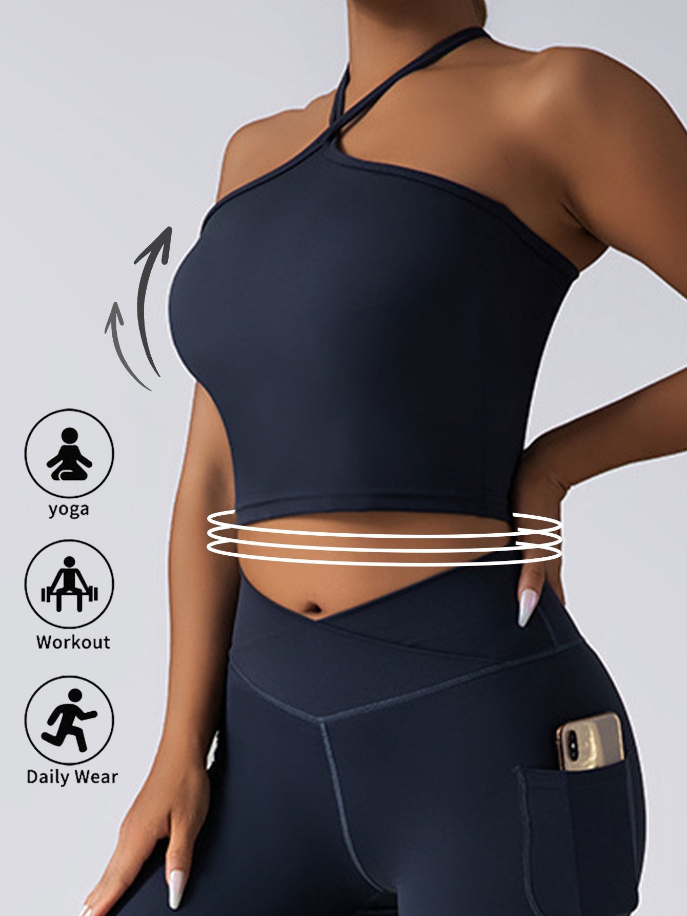 Crop Top With Built In Pads Sports Bras For Women FitiqueFit