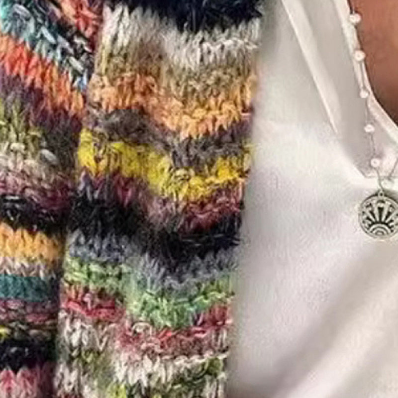 Women's Colorful Long Sleeve Cardigan Soft Boho Chic Knit Open Front Sweater For Spring And Fall Vacation CJ US