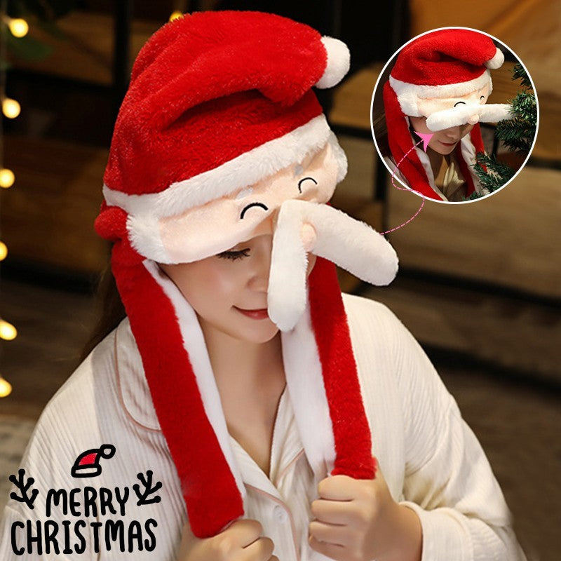 Novel Movable Christmas Hat Winter Cute Santa Claus Snowman Elk Hat CJ