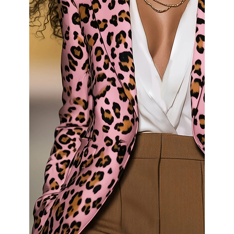 Women's Pink Leopard Blazer CJ US