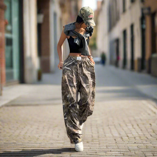 Slimming Casual Pants Hip Hop Retro Street Multi-pocket Camouflage Cargo Pants For Women Y2k Hip-hop Cargo Grunge Baggy Trousers FitiqueFit
