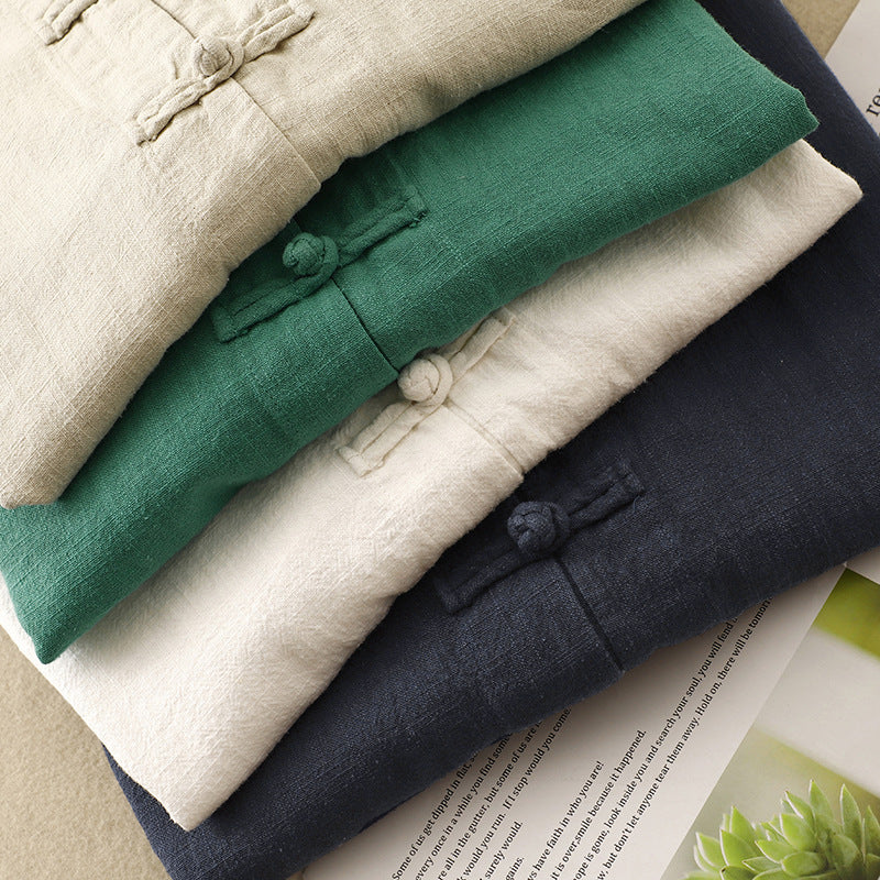 Women’s Retro Chinese-Style Cotton & Linen Loose Top CJ US