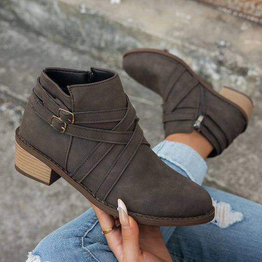 Retro Style Fashionable Single Boots 