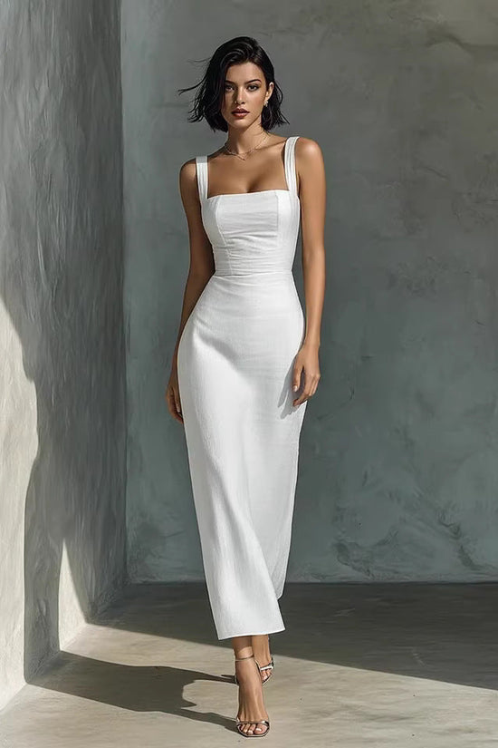 Dress With Sling And Square Neck 