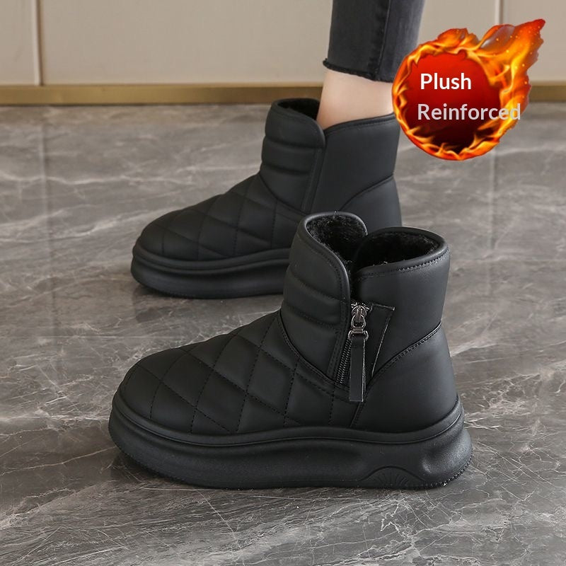 Womens Casual Warm Fleece-lined Snow Boots 