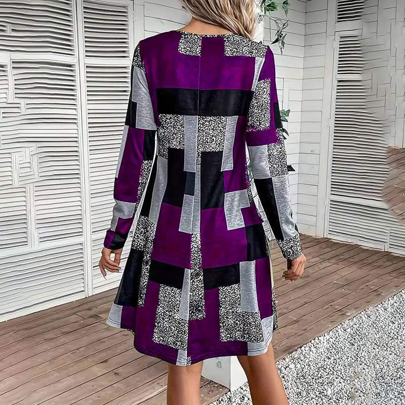 Women's Round Neck Long Sleeve Dress CJ US