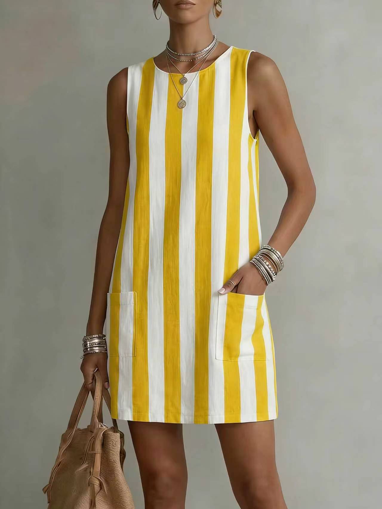 Stylish Casual Striped Slimming Womens Dress 