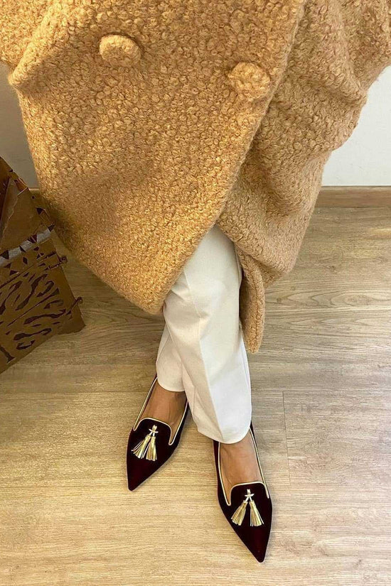 New Low-heeled Pointed-toe Shallow-mouth Tassel Casual Shoes 