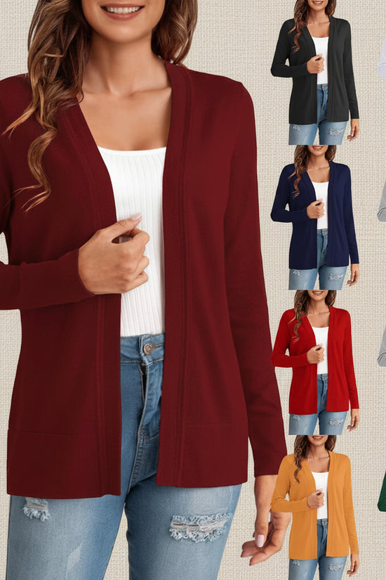 Womens Simple All-Match Knitted Cardigan Coat 