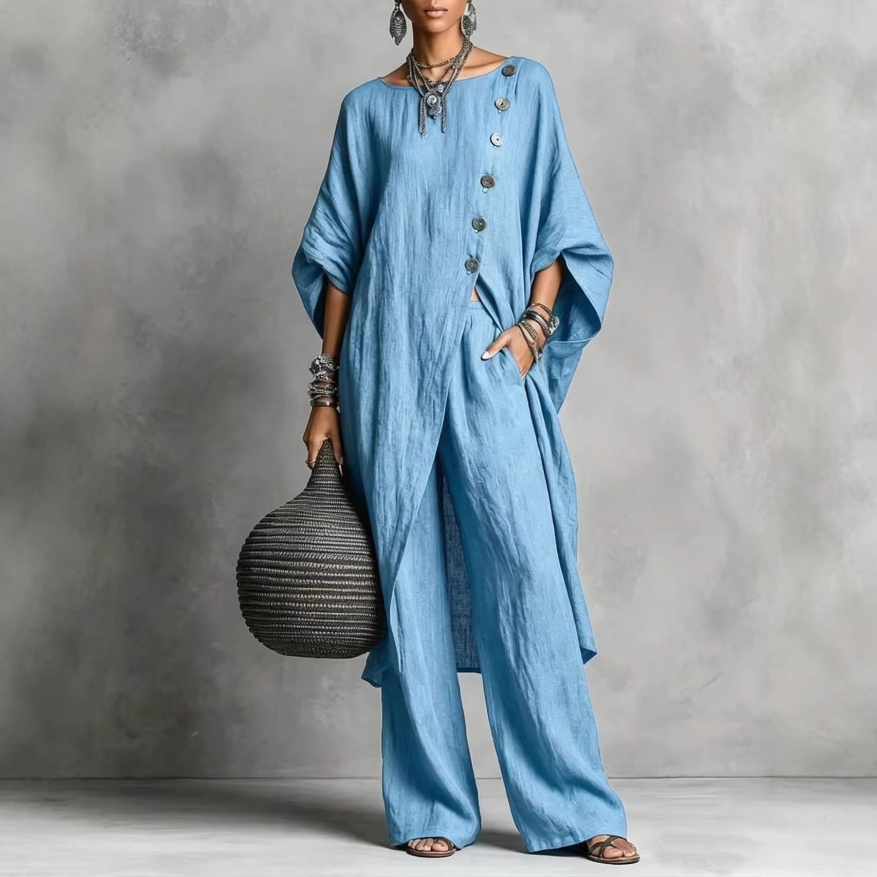 Women's Irregular Casual Shirt Set 