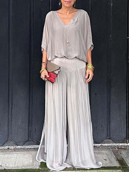 Fashionable Best-Selling Solid-Colored Chiffon Set For Women 