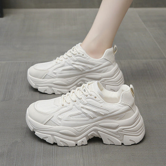 Women's Thick Bottom Breathable White Shoes CJ