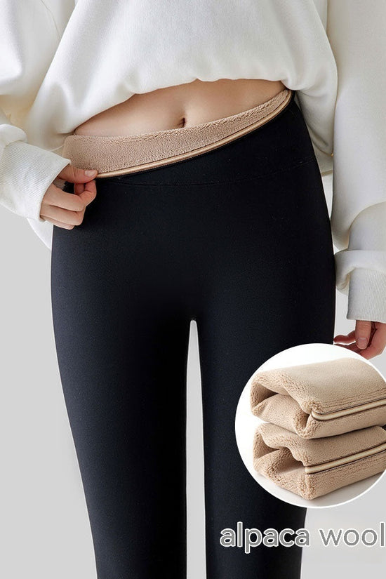 Fleece-lined Thick High Waist Hip Lift Leggings For Women 