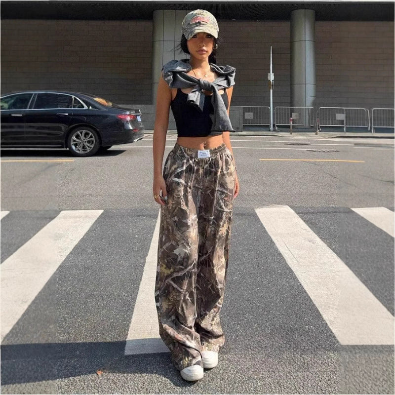 Slimming Casual Pants Hip Hop Retro Street Multi-pocket Camouflage Cargo Pants For Women Y2k Hip-hop Cargo Grunge Baggy Trousers FitiqueFit