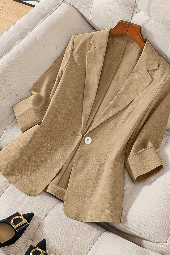 Three-quarter-sleeve Single-button Professional Casual Blazer 