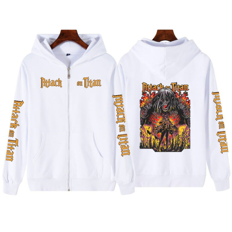 Printed Zipper Sweater Autumn And Winter Unisex Coat Hoodie 