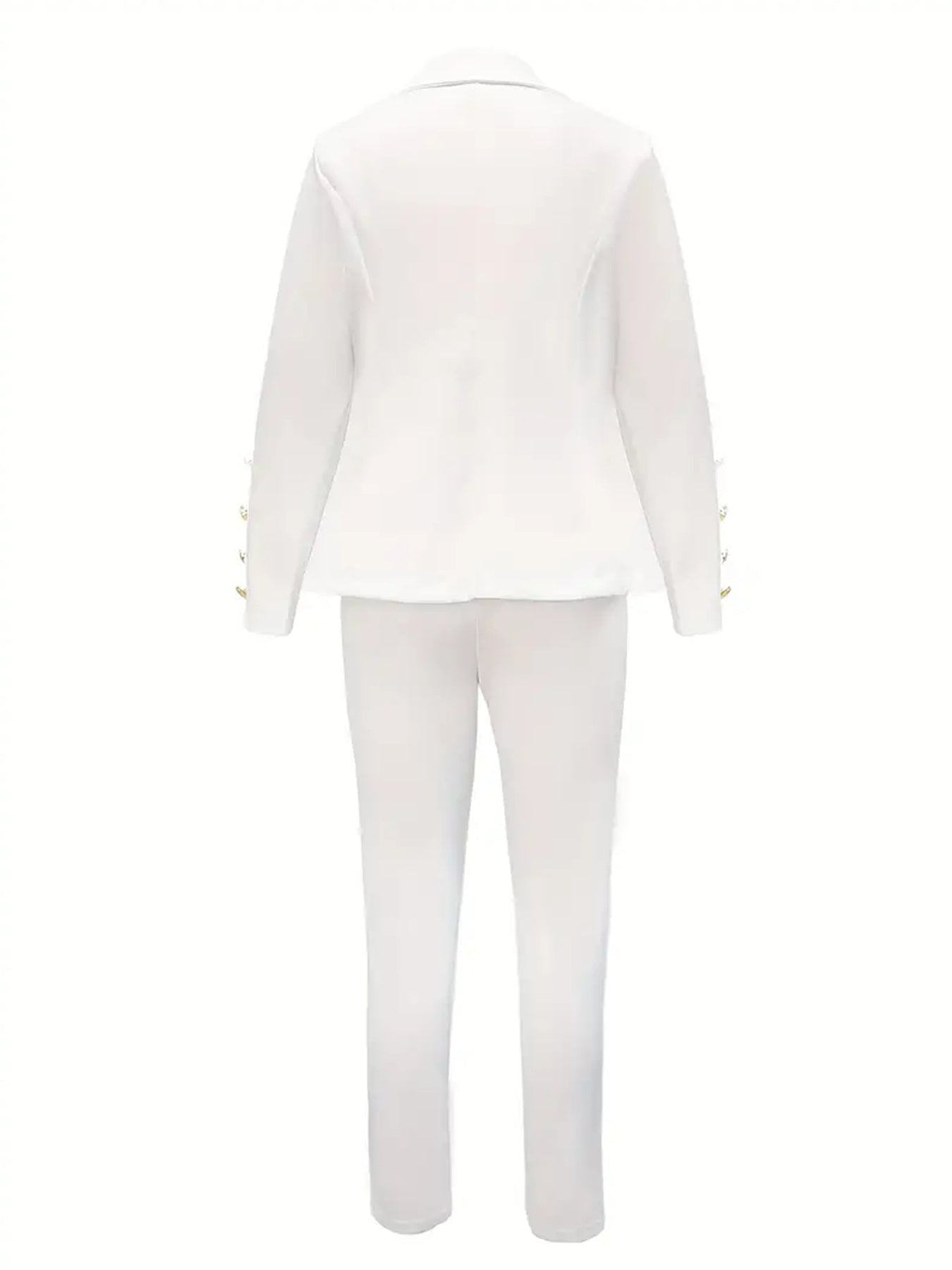 Women's Business Casual Suit And Trousers Large-sized Two-piece Set, Double-breasted Lapel Suit And Slim-fitting Trousers Set, Suitable For Office And Daily Life, Women's Clothing Amazon Does Not Sell CJ US