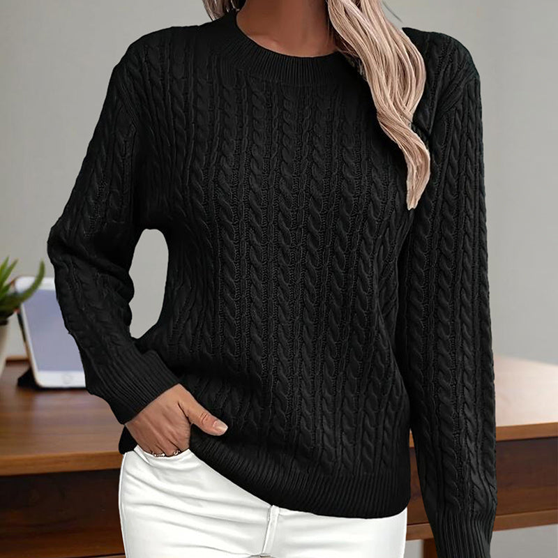 Women’s Textured Crew‑Neck Pullover Top CJ US