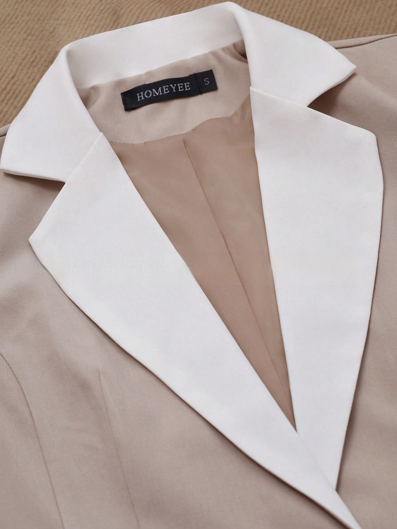 Professional Contrasting-Color Button Elegant Formal Blazer 