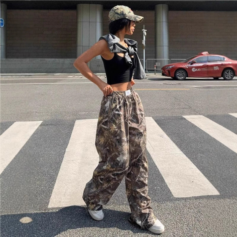 Slimming Casual Pants Hip Hop Retro Street Multi-pocket Camouflage Cargo Pants For Women Y2k Hip-hop Cargo Grunge Baggy Trousers FitiqueFit