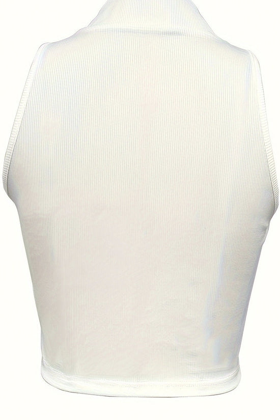 Women’s Ribbed V-Neck Zipper Camisole CJ US